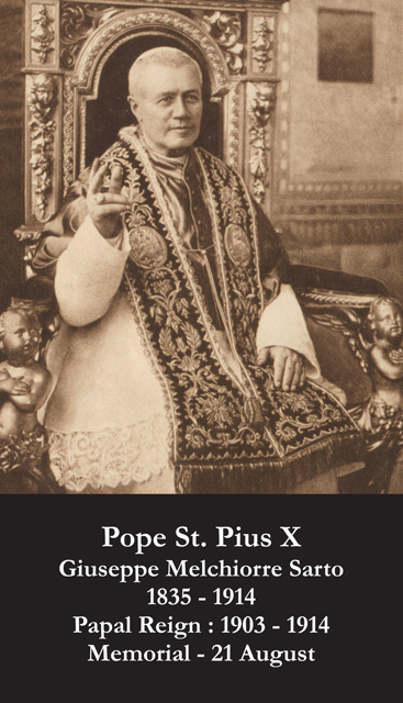 Pope St. Pius X Prayer Card